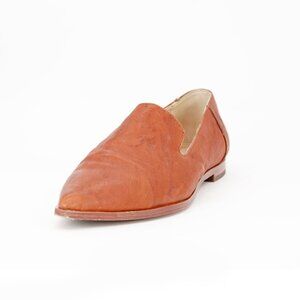 FRYE Kenzie Venetian Pointed-Toe Slip On Cognac Leather Flats: Size 9.5 M
